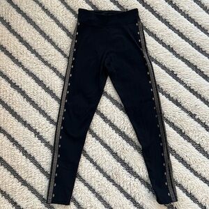 Spiritual Gangster Black Leggings with Gold Metallic Accent Girls Size 12